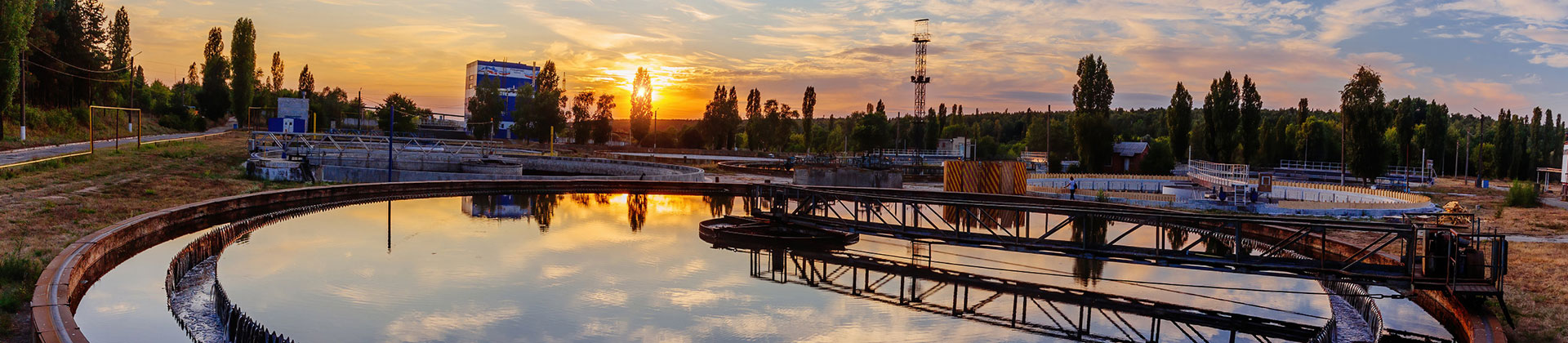 Wastewater Treatment Plant at Sunset