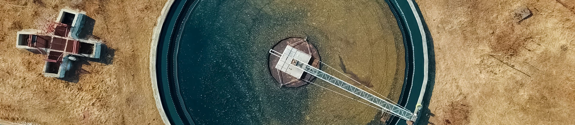 Vista aérea de Infraestructura de Tratamiento de Efluentes