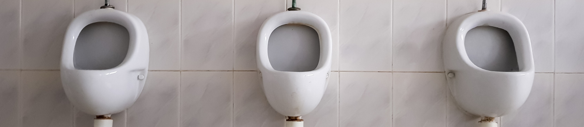 Row of Urinals in Bathroom