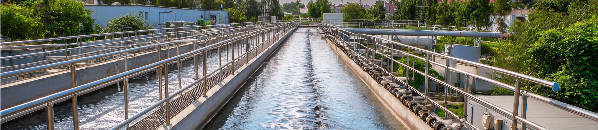 Modern Water Treatment Plant Close-Up