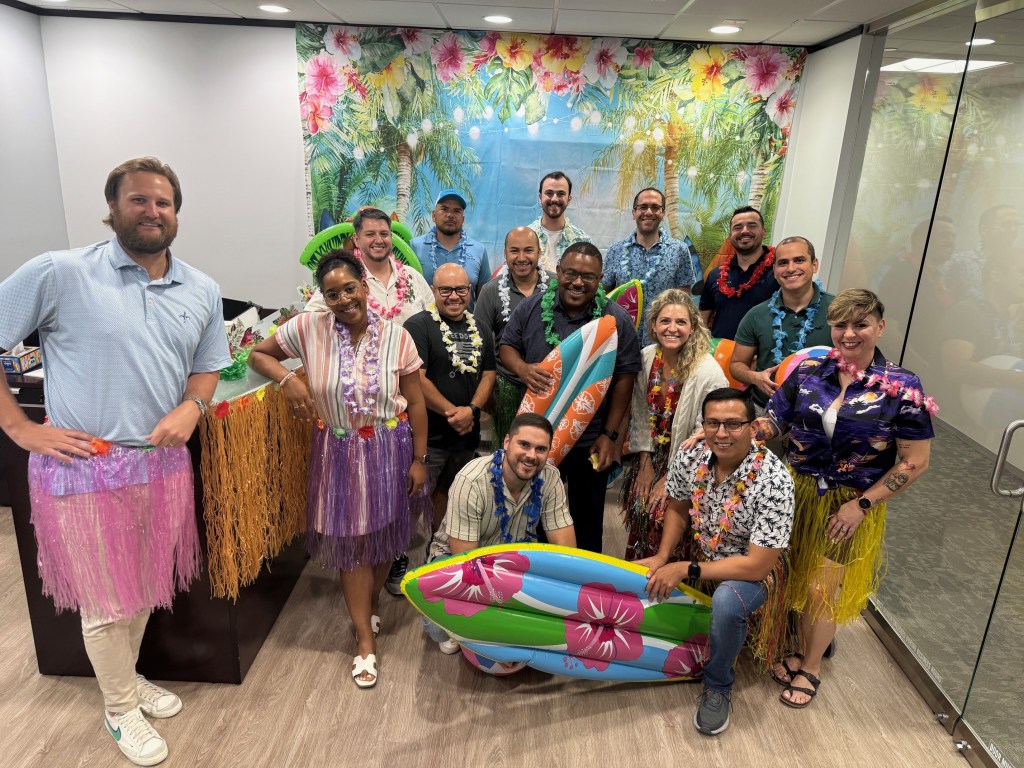 Water Industry Professionals Have Fun Day Seven Seas Colleagues During Beach Day