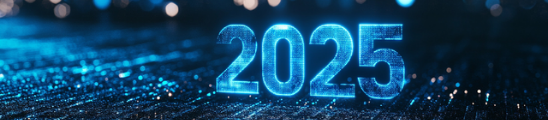 Números de neón brillantes de 2025