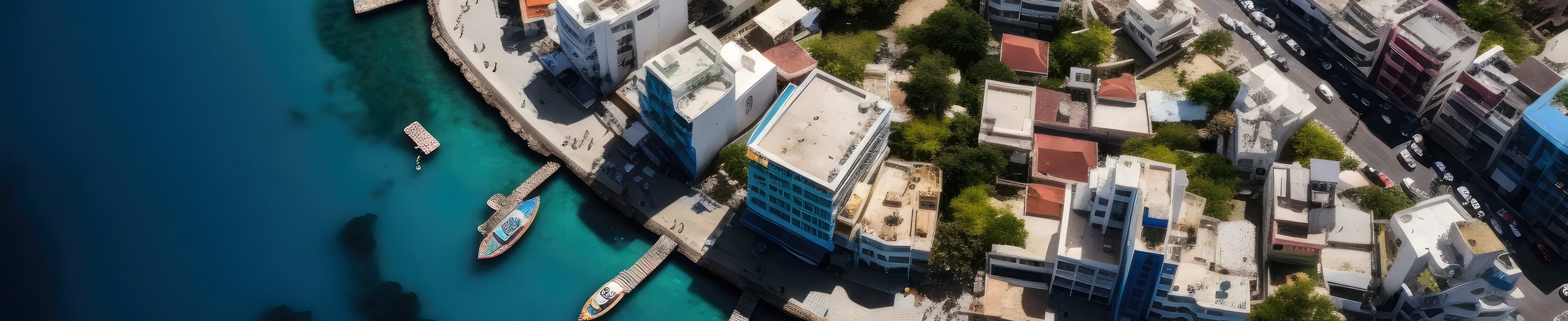 Vista aérea de la ciudad de la isla