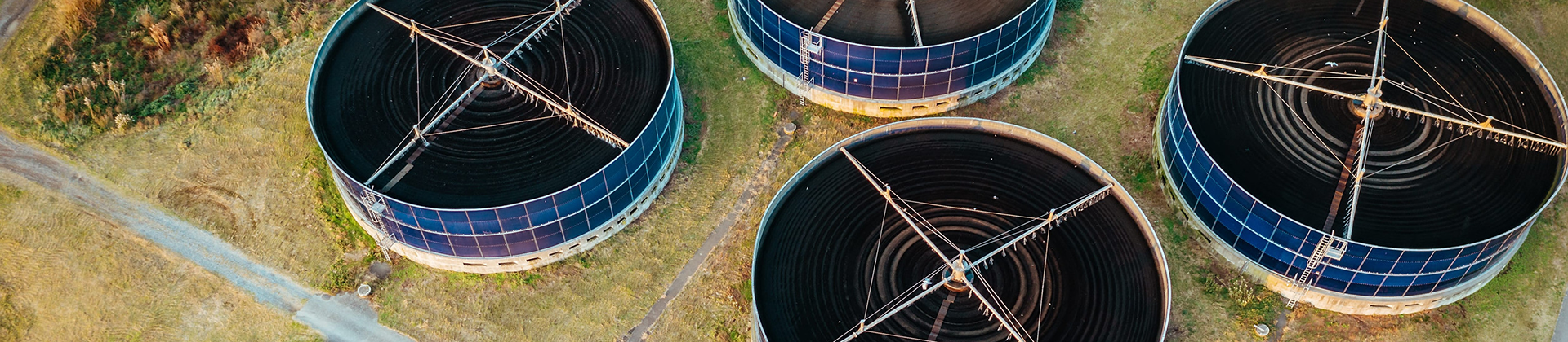 Aging Florida Wastewater Systems Require Careful Planning Before Capital Commitment Aerial view of wastewater treatment plant and storage
